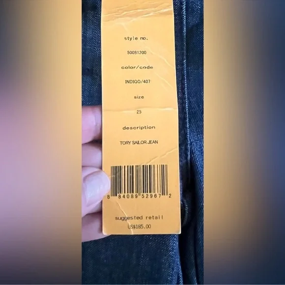 NWT TORY BURCH Sz 25 Tory Sailor Wide Leg Trouser Denim Jeans Original $185 - Picture 4 of 7